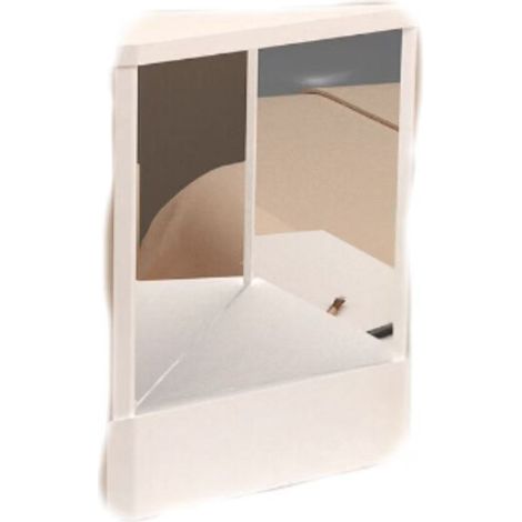 Miroir Non Inversé - Verre Trempé 6 mm - Résistant Aux Rayures - Idéal Pour Maquillage Coiffure Et Répétition - Format L - Blanc (1/5)