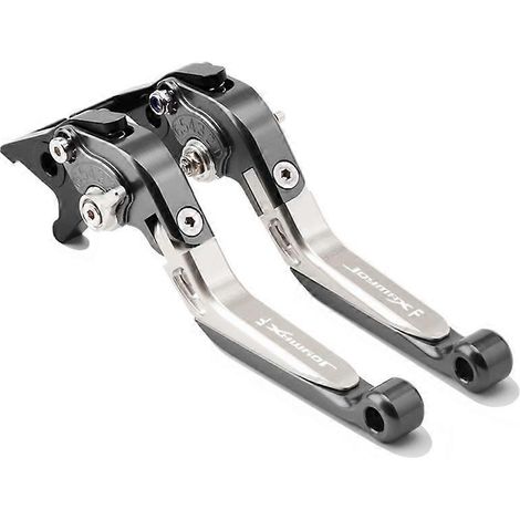 Convient pour SYM Sanyang JOYMAX F300 Nine Brothers-in-law Klaxon de frein modifié Biellette de direction Poignée pliable réglable (avec fonction de stationnement Titane argenté) (1/5)