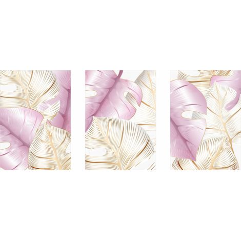 Poster-Set – rosa und gelbe Boho-Blumen PLN007 (1/5)