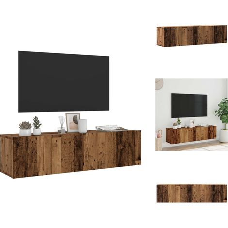 Meuble TV mural vieux bois 120x30x30 cm bois d'ingénierie - Meuble TV - Meubles TV - Support TV - Meuble HiFi (1/5)