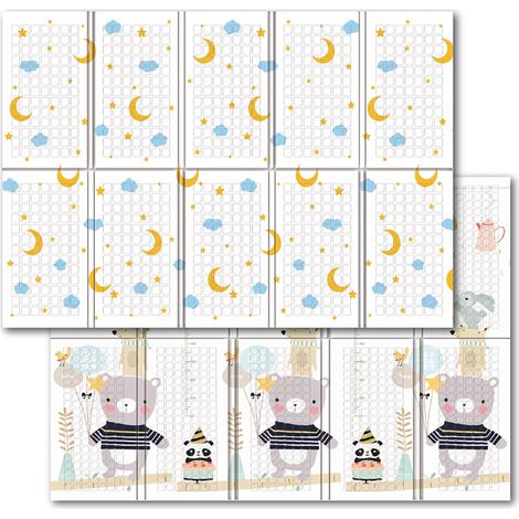 Tappeto Pieghevole per Bambini 200x150 cm Double Face Antiscivolo con Borsa Sky (1/2)