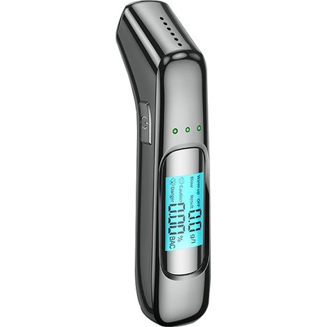 Éthylotest professionnel précis avec écran LCD numérique, éthylotest portable avec batterie USB, sans sarbacane pour les fêtes (1/5)