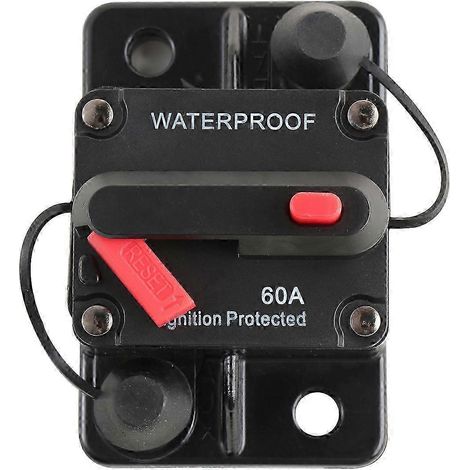 Disjoncteur, fusible, onduleur 12V36V, compatible avec les automobiles, camions, camping-cars, bateaux, remorques, réparable manuellement, disjoncteurs de puissance étanches (60A). (1/2)