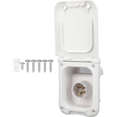 230V 16A weatherproof outdoor power socket with cover for motorhomes, caravans and campervans (1/5)