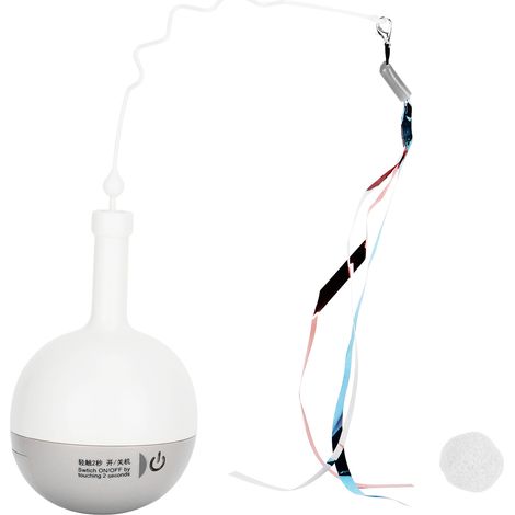 Distributeur de nourriture interactif pour chat, balle mangeuse électrique rotative automatique avec bracelet gris. (1/5)