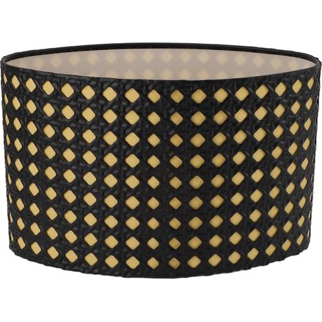 Abat-jour de forme ovale en métal creux sculpté, compatible avec les douilles de calibre E27 E14, couvercle de lampe pour bureau, chambre à coucher, salon, doublure noire et jaune (1/5)