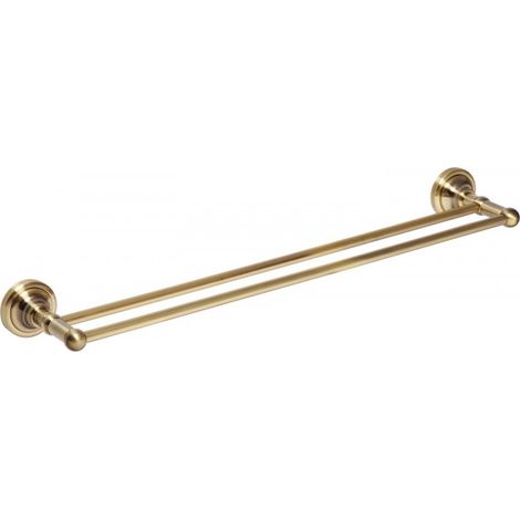 Porte-serviette double RETRO en laiton bronze 66,5x6,5x12 cm (1/5)