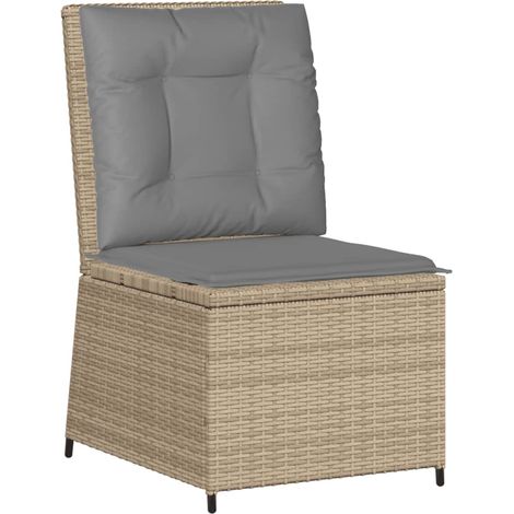 Maison Exclusive - Sillón reclinable de jardín con cojines ratán