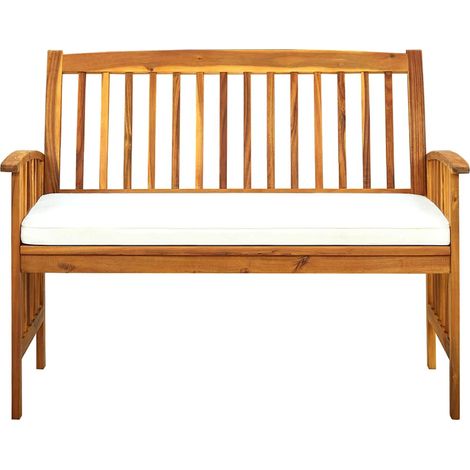 Maison Exclusive - Panchina da Giardino con Cuscino 119 cm Legno Massello d'Acacia (1/5)