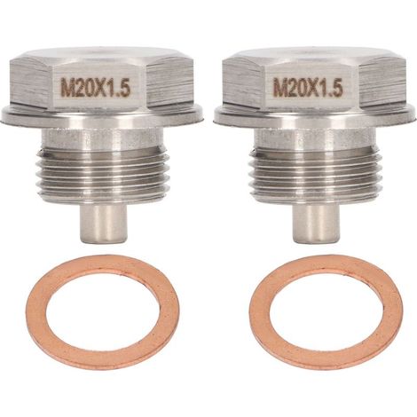 Bouchon de vidange magnétique M20x1.5mm en acier inoxydable, 2 pièces, remplacement 32103KA000 pour Subaru Forester Impreza Outback (1/5)