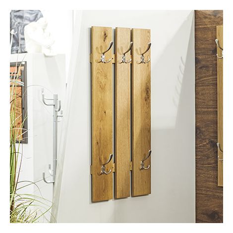Porte-manteau mural design bois 5 crochets Palet