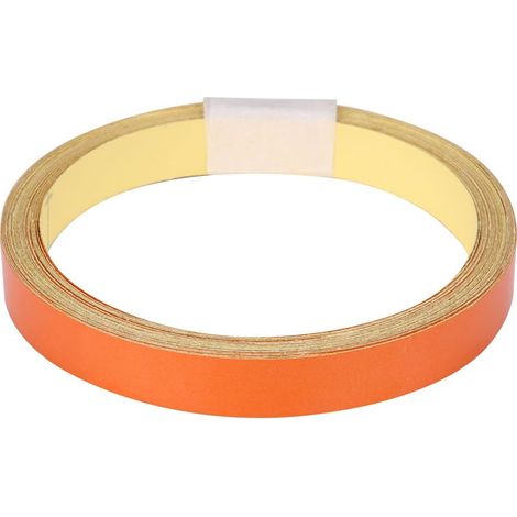 Bande adhésive réfléchissante de signalisation de 1 cm x 5 m pour carrosserie de voiture, moto et véhicule (orange) (1/5)
