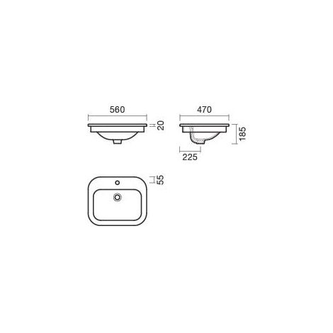 SANITANA NEXO Lavabo Encastre 56 Blanco Brillo - ref: S10074816400000 (1/2)