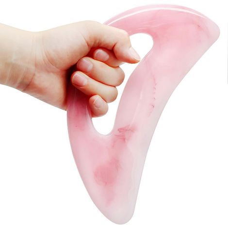 Gua Sha Massagegerät, großes Lymphdrainage-Massagegerät aus Kunstharz, Gua Sha Schabewerkzeug, Körperformungs- und Anti-Cellulite-Werkzeug mit Griff (1/5)