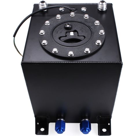 10L Aluminum Alloy Regulated Fuel Tank with Mirror Polishing and Sensor for Car Modification and Drifting - Black (1/3)