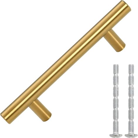Tiradores para armarios 10 uds acero inoxidable dorado 64 mm vidaXL