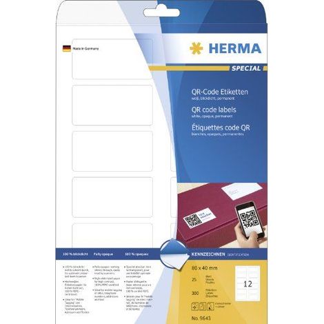 HERMA QR-Code Etik. A4 80x40 mm weiß 300 St. (1/4)