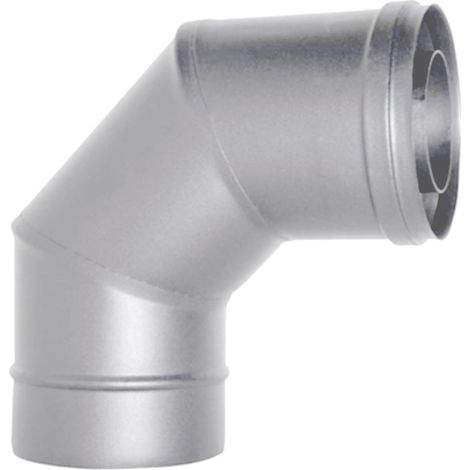 Canna fumaria tubo coassiale INOX curva 90 D. 80/125 INOX CE stufa pellet  Made in Italy