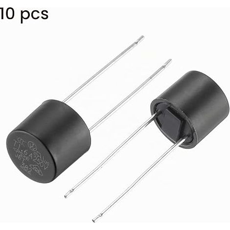 QUARKZMAN Fusible Micro Lent à Soufflage Monté DIP T2A 2A 250V, Noir 10Pcs (1/3)