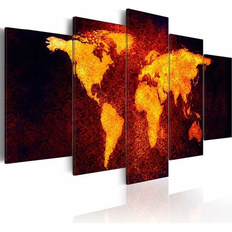 Tableau carte du monde lave chaude - 200 x 100 cm (1/3)
