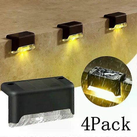 4er-Pack Solar-Wandleuchten für Terrasse, Treppengeländer, Garten, Hof und mehr – LED-Außenbeleuchtung für die Weihnachtszeit (1/4)