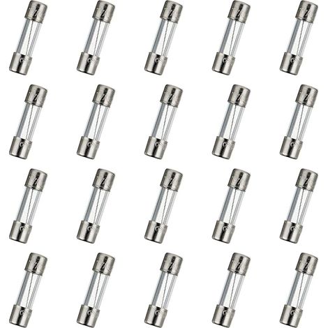 T7AL250V 20 pièces 5x20mm fusible en verre à fusion lente 7A 250V 0.2 x 0.78 pouces fusible à retardement (1/4)
