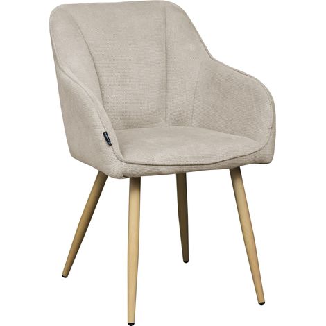Sedia imbottita ELMO, tessuto beige (1/5)