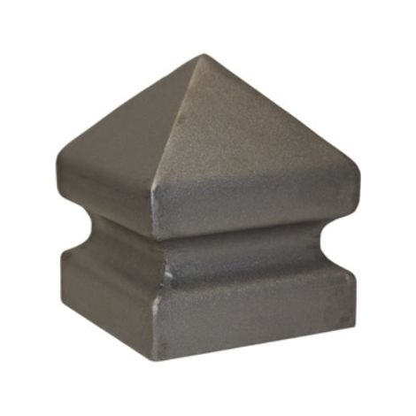 Deco Fer Forge – Chapeau couvre poteau carré 100x100mm – Acier à souder – Finition élégante pour clôtures – Livré brut, prêt à peindre (1/2)