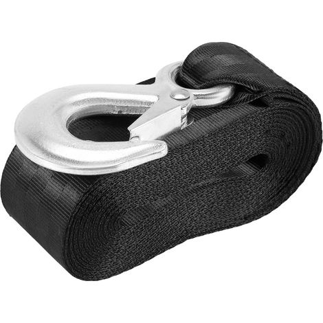 Remplacement de la Sangle de Treuil de Remorque de Bateau avec Crochet pour Bateau, de PêChe, Remplacement de Remorquage Fixant L'Arrimage, Le Noir, (500200633) (1/5)