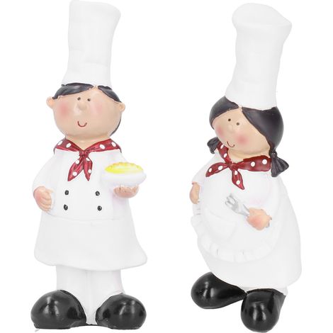 Kochpaar-Figur aus Kunstharz für Küche und Bar – Geschenkidee für Konditoren (1/5)