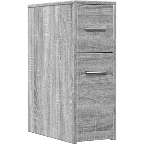 Maison Exclusive - Armario de baño estrecho con ruedas madera gri