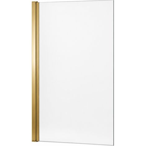 OTITEC Pare-baignoire GAVIA 80 x 140 cm doré brossé verre transparent 6 mm (1/4)