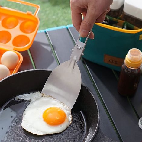 Pelle pliante d'extérieur, pelle à riz, portable, acier inoxydable 304 (1/5)
