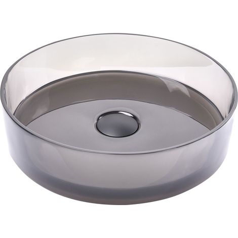 Aufsatzwaschbecken TOLOSA ⌀ 36 cm Mineralwerkstoff Schwarz