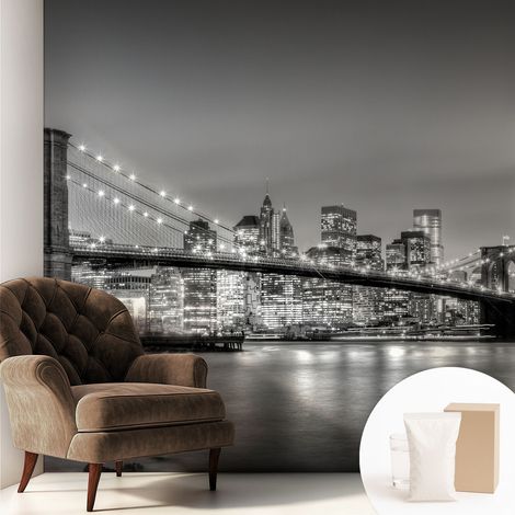 Papier peint intissé avec imprimé pour décoration intérieure pour rénovation a motif - Colle incluse gratuite Pont métropolitain 250x250 cm (1/5)