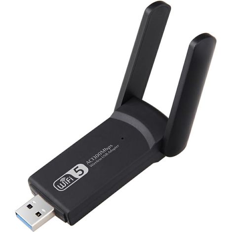 2.4G 5.8G USB3.0 Adaptateur LAN sans Fil Double Bande Antenne en Plastique Récepteur WiFi pour Ordinateur Portable de Bureau Adaptateur LAN sans Fil (1/5)