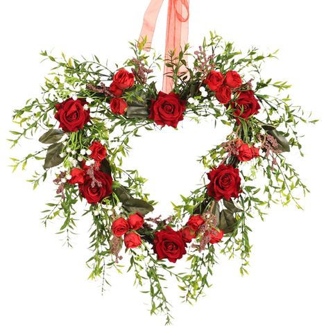 Décorations de la Saint-Valentin Guirlande en Cœur pour Décoration Décorations de Couronne Saint-Valentin Pour Porche, Armoire, Intérieur, Extérieur, Printemps, Noël, Pâques, Mariage (1/5)