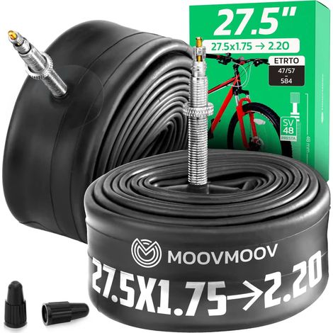 Chambre à air 27,5 pouces - Pour pneus de 27.5x1.75 à 27.5x2.20 - ETRTO 50-584 à 56-584 - Valve Presta 48 mm - Lot de 2 (1/5)