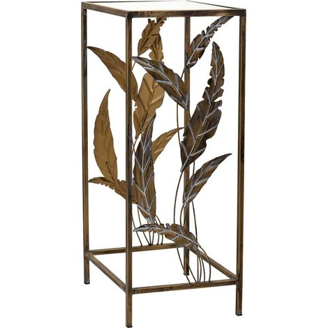 Mesa esquinera de metal dorada 28x28x69