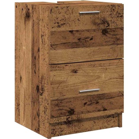 Maison Exclusive - Badezimmerschrank mit Tür Altholz 40 x 37 x 59