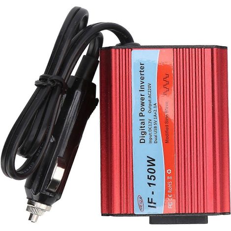 Kfz-Wechselrichter DC12V auf AC220V 150W 50Hz Modifizierte Sinuswelle Fahrzeugstromwandler IF-150W