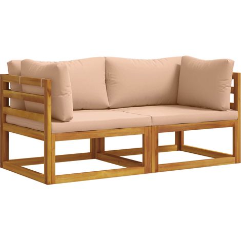 2 pcs Sectional Corner Sofa with Cushions vidaXL
