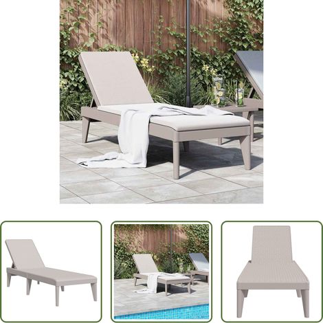 Gartenliege -  Sonnenliege Cappuccino-Braun 186x60x29 cm PP