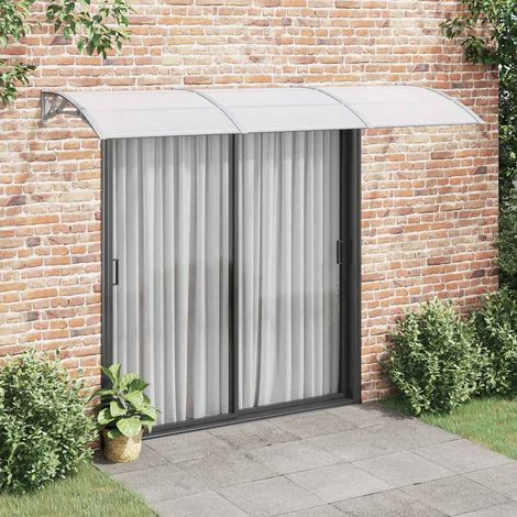 vidaXL Door Canopy Grey 300x75 cm Polycarbonate (1/8)