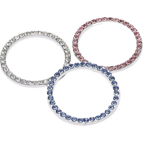 Car decoration crystal car ring sticker badge, crystal metal ring sticker (1/4)