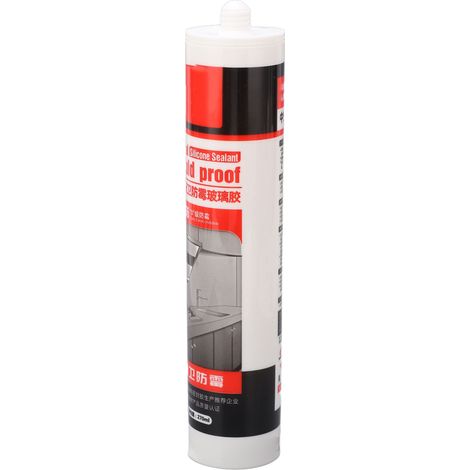 Mastic silicone neutre, hydrofuge, adhésif transparent pour verre, idéal pour la cuisine et la salle de bain, 270 ml (1/5)