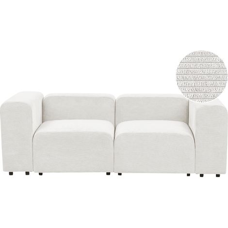 Moderno sofá modular 2 plazas conjunto de sala de estar tapicería de pana blanco Falsterbo