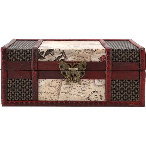 Boîte de Rangement Vintage en Bois pour Bijoux et Livres - Petit Format Organisateur (3) (1/5)