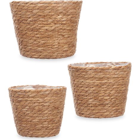 Blumentop geflochten RUSTIC, 3er-Set