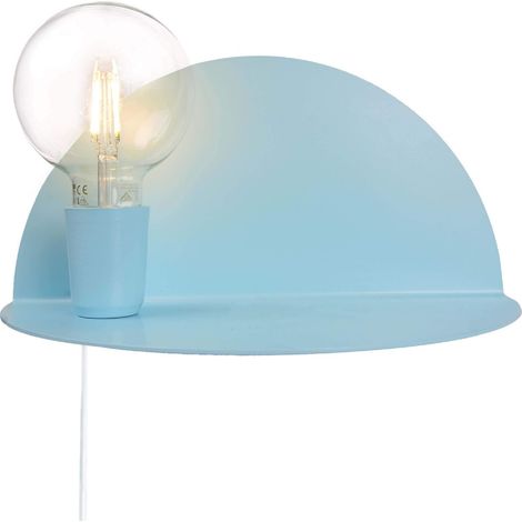 Lampe murale, applique murale, bleu en métal, peinture électrostatique, 50 x 25 x 25 cm, 1 x E27, 100 W max. (1/5)